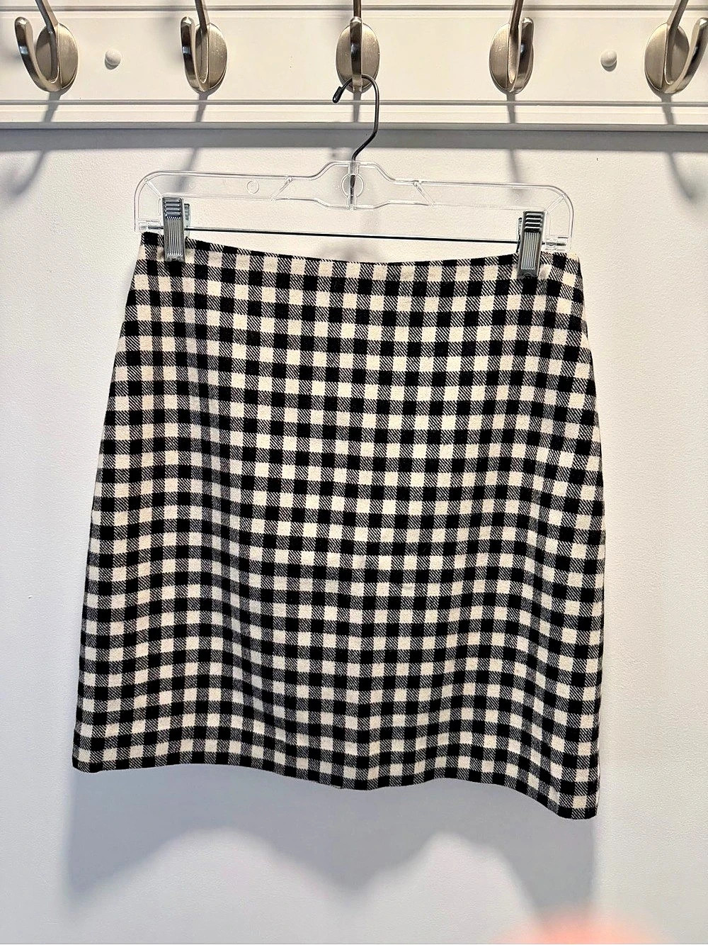 Ann Taylor Checkered Mini Skirt in Black & White Size 4 NWT